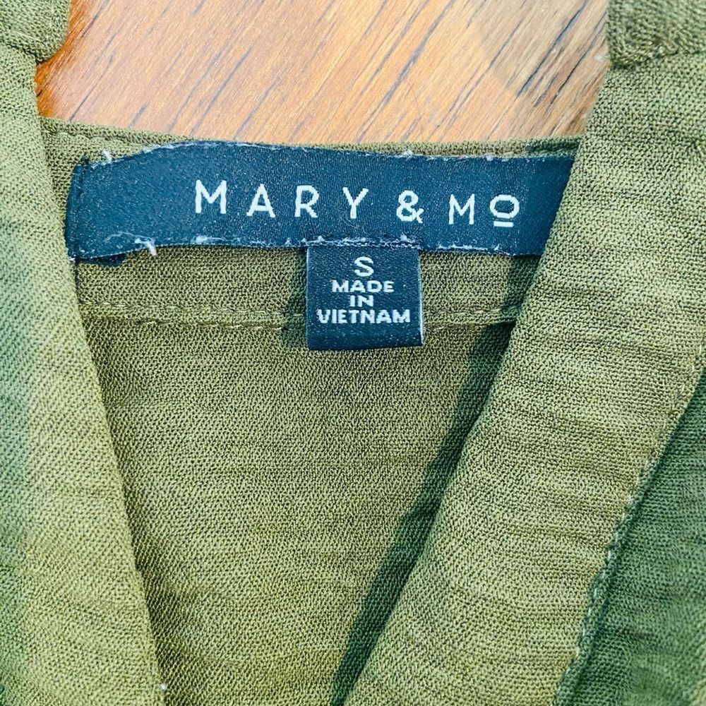 Womens Mary+Mo Green S Dress, Mid Length, 3/4 sleeves with buttons. - Picture 4 of 6
